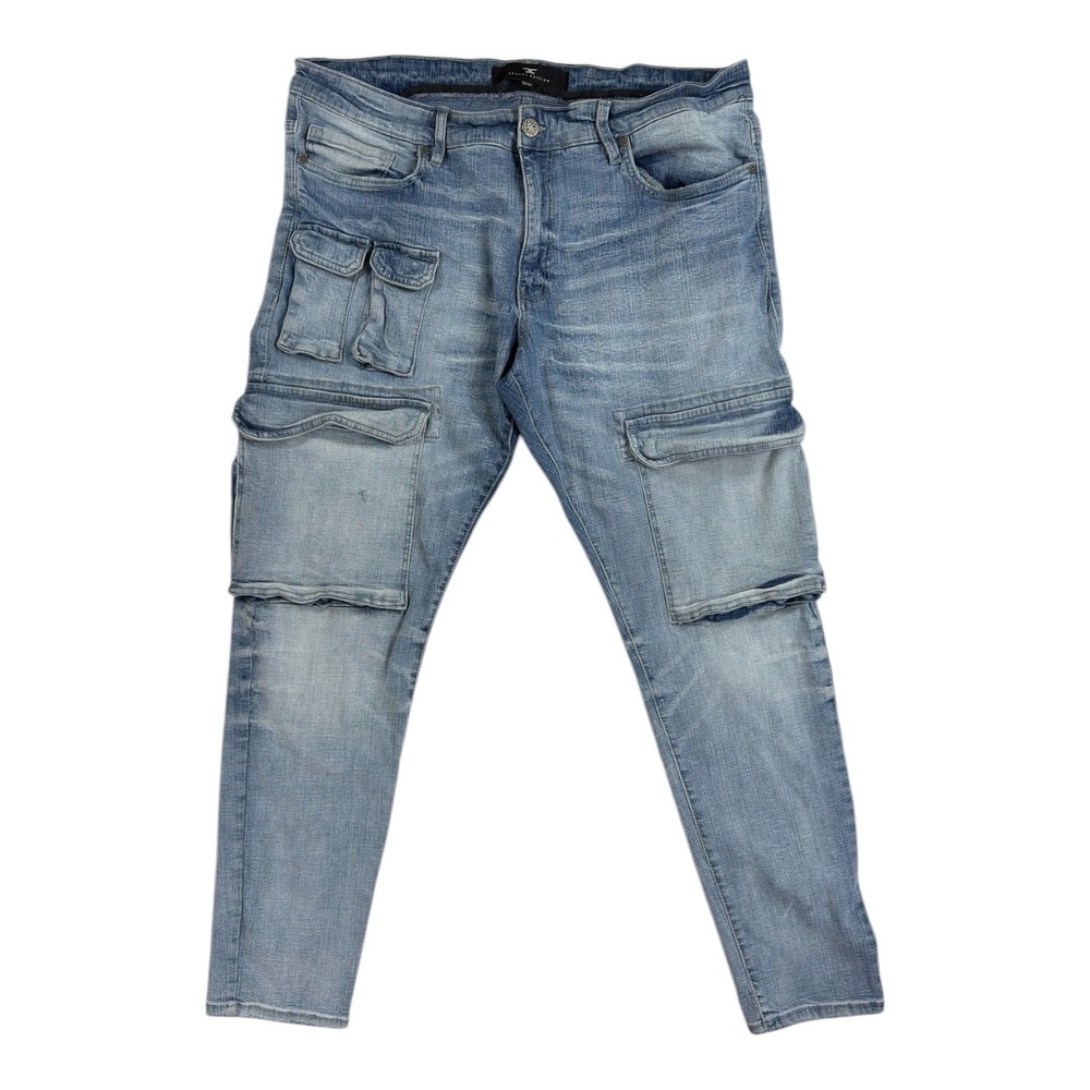 Jordan Craig Cargo Jeans Mens 40x32 Blue Legacy Edition Ross Slim Fit Streetwear